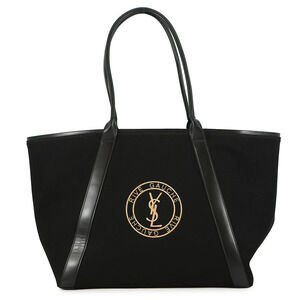Saint Laurent Paris Tote Bag Rive Gauche Canvas Black